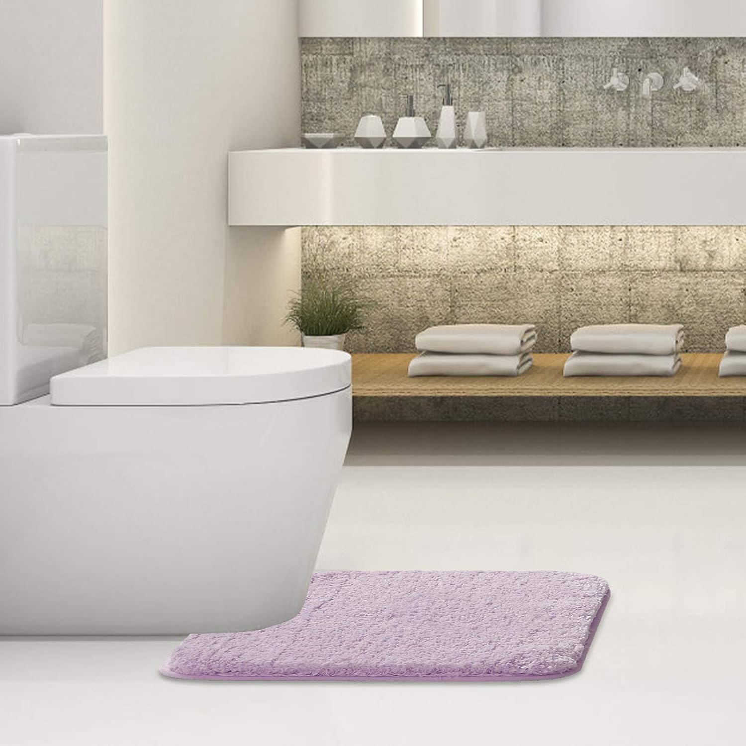 Soft Non-Slip Microfiber Bath Mat Water Absorbent Shaggy Rug for Bathroom - Picture 67 of 296