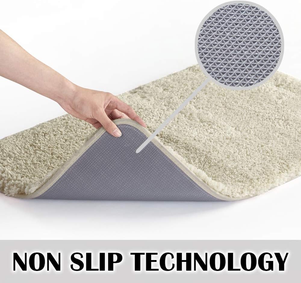 Soft Non-Slip Microfiber Bath Mat Water Absorbent Shaggy Rug for Bathroom - Picture 83 of 296
