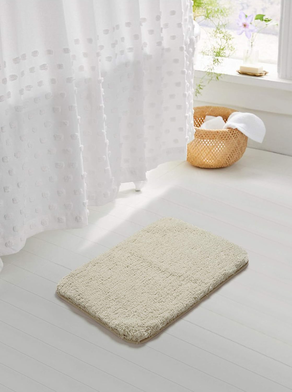 Soft Non-Slip Microfiber Bath Mat Water Absorbent Shaggy Rug for Bathroom - Picture 88 of 296
