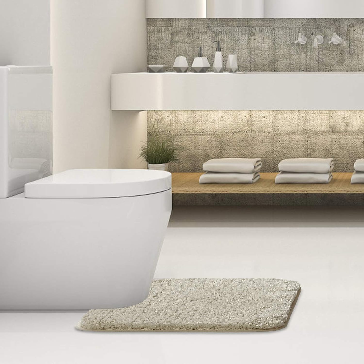 Soft Non-Slip Microfiber Bath Mat Water Absorbent Shaggy Rug for Bathroom - Picture 90 of 296