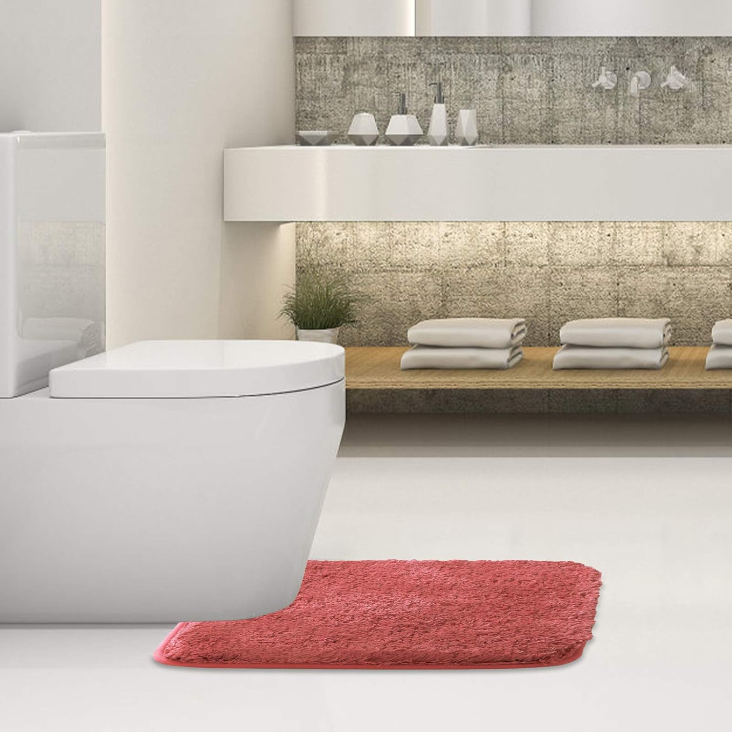Soft Non-Slip Microfiber Bath Mat Water Absorbent Shaggy Rug for Bathroom - Picture 94 of 296