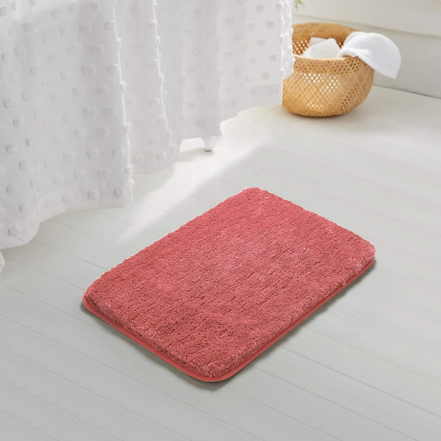 Soft Non-Slip Microfiber Bath Mat Water Absorbent Shaggy Rug for Bathroom - Picture 104 of 296