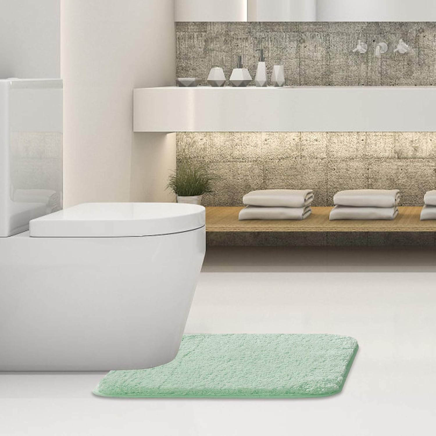 Soft Non-Slip Microfiber Bath Mat Water Absorbent Shaggy Rug for Bathroom - Picture 118 of 296