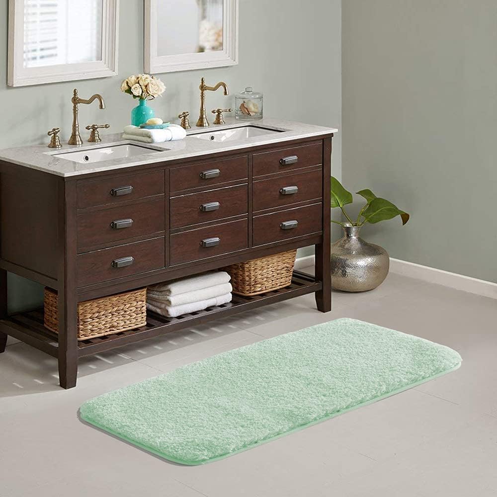 Soft Non-Slip Microfiber Bath Mat Water Absorbent Shaggy Rug for Bathroom - Picture 125 of 296