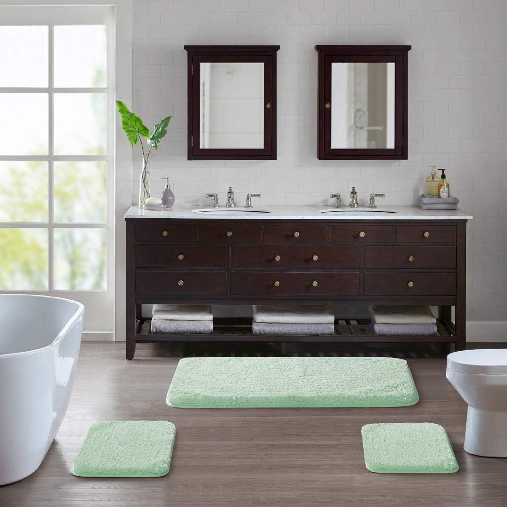 Soft Non-Slip Microfiber Bath Mat Water Absorbent Shaggy Rug for Bathroom - Picture 127 of 296