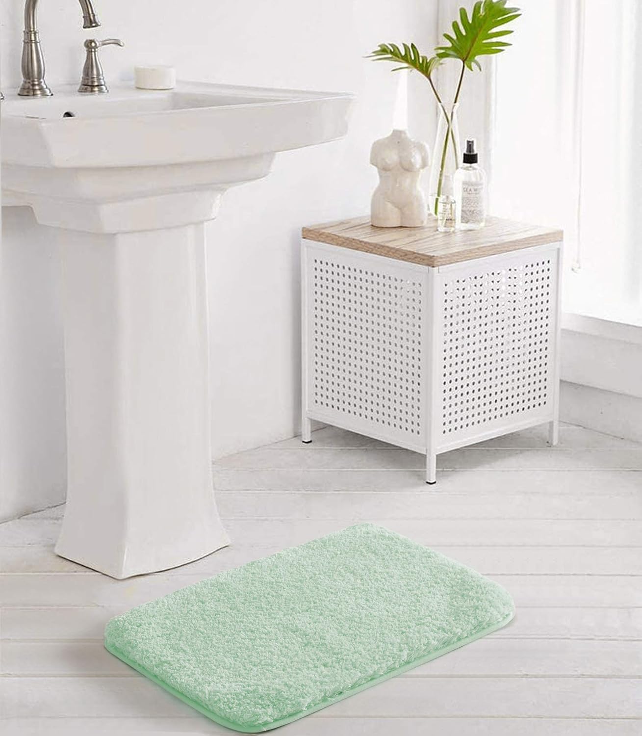 Soft Non-Slip Microfiber Bath Mat Water Absorbent Shaggy Rug for Bathroom - Picture 128 of 296