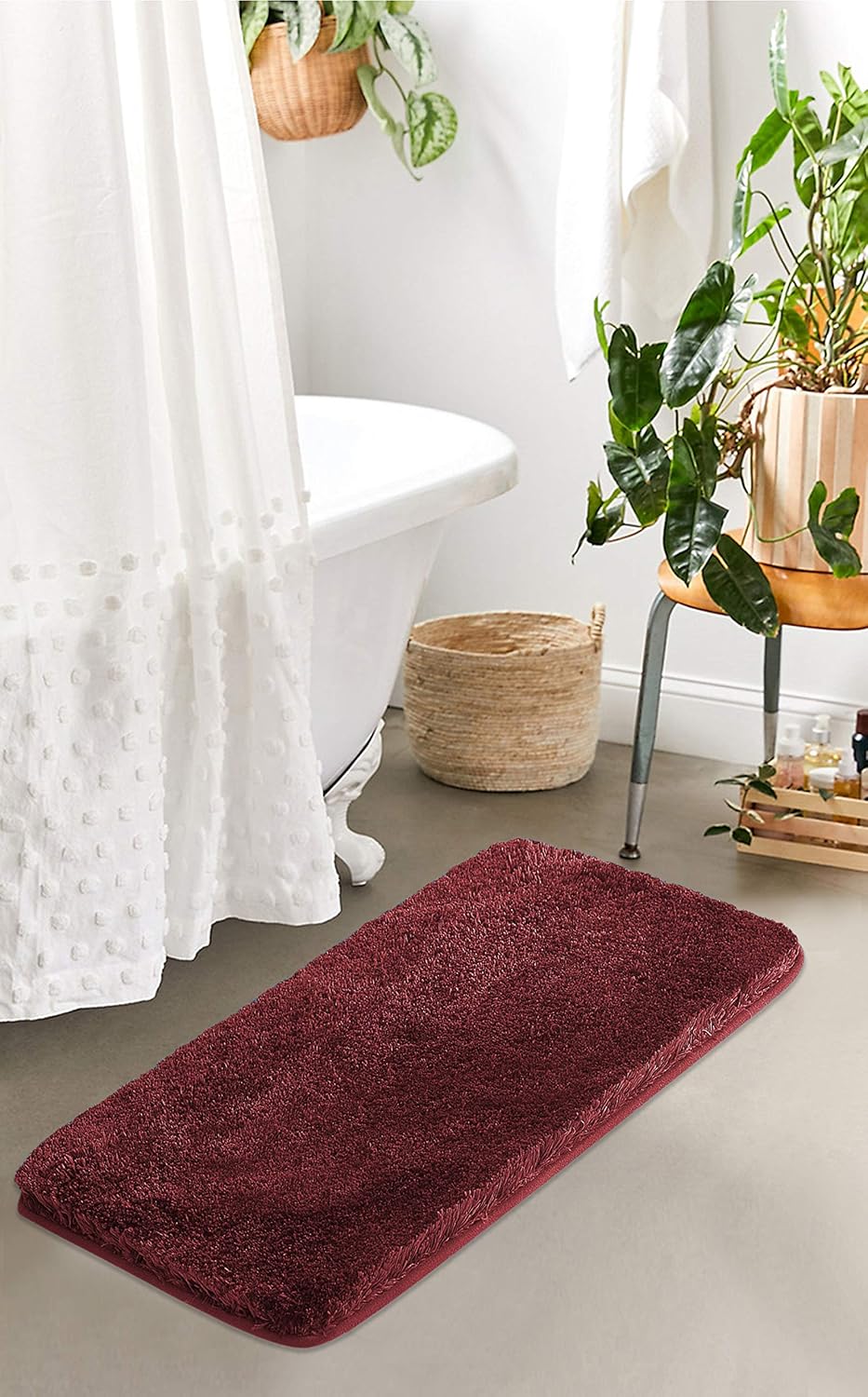Soft Non-Slip Microfiber Bath Mat Water Absorbent Shaggy Rug for Bathroom - Picture 130 of 296