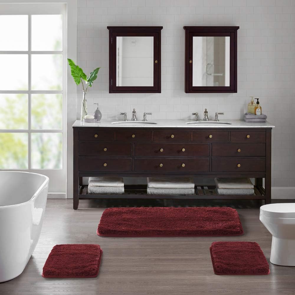 Soft Non-Slip Microfiber Bath Mat Water Absorbent Shaggy Rug for Bathroom - Picture 135 of 296