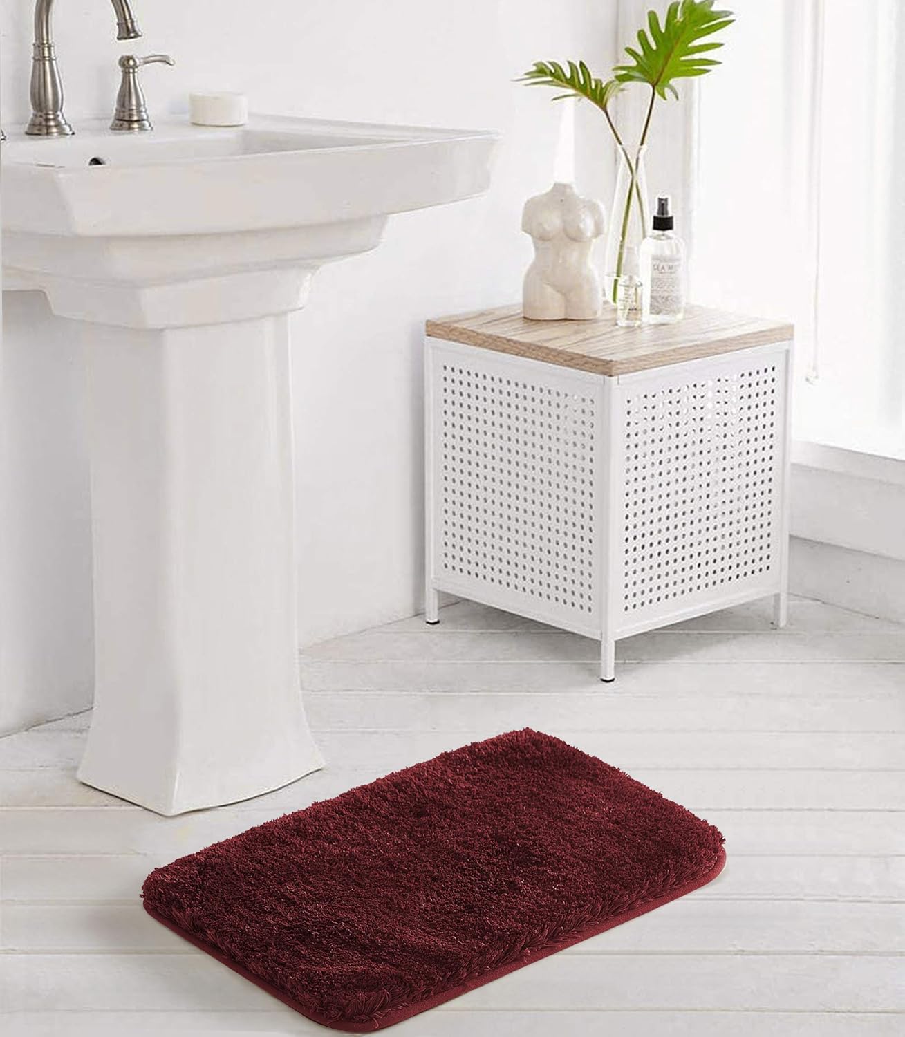Soft Non-Slip Microfiber Bath Mat Water Absorbent Shaggy Rug for Bathroom - Picture 136 of 296