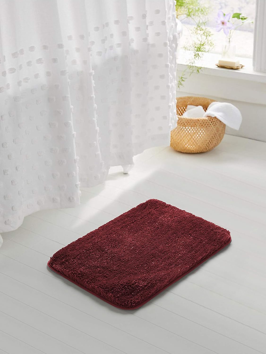 Soft Non-Slip Microfiber Bath Mat Water Absorbent Shaggy Rug for Bathroom - Picture 137 of 296
