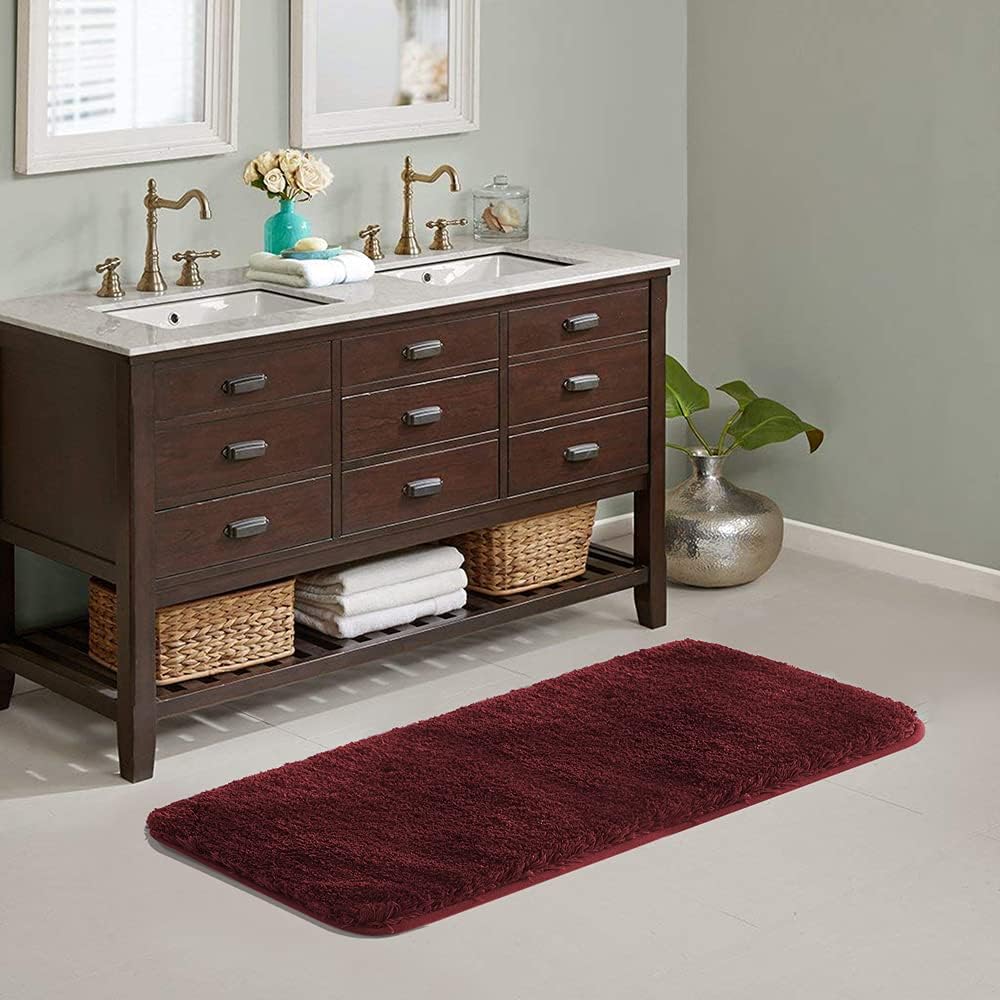 Soft Non-Slip Microfiber Bath Mat Water Absorbent Shaggy Rug for Bathroom - Picture 138 of 296