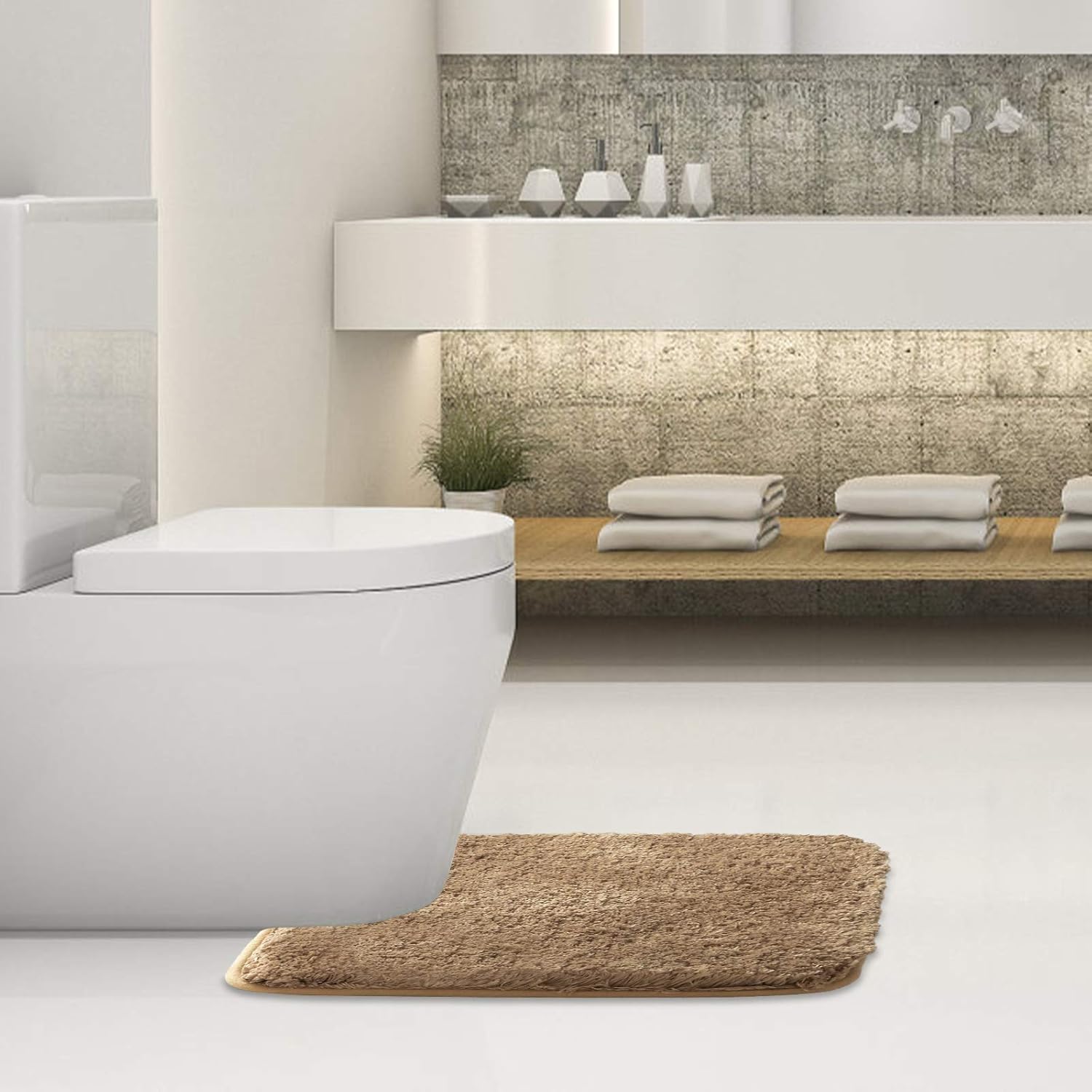 Soft Non-Slip Microfiber Bath Mat Water Absorbent Shaggy Rug for Bathroom - Picture 142 of 296