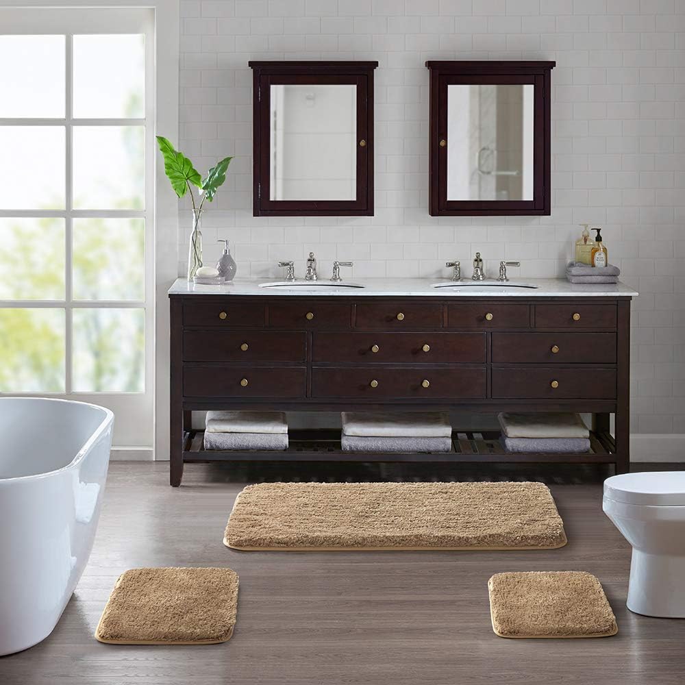 Soft Non-Slip Microfiber Bath Mat Water Absorbent Shaggy Rug for Bathroom - Picture 150 of 296