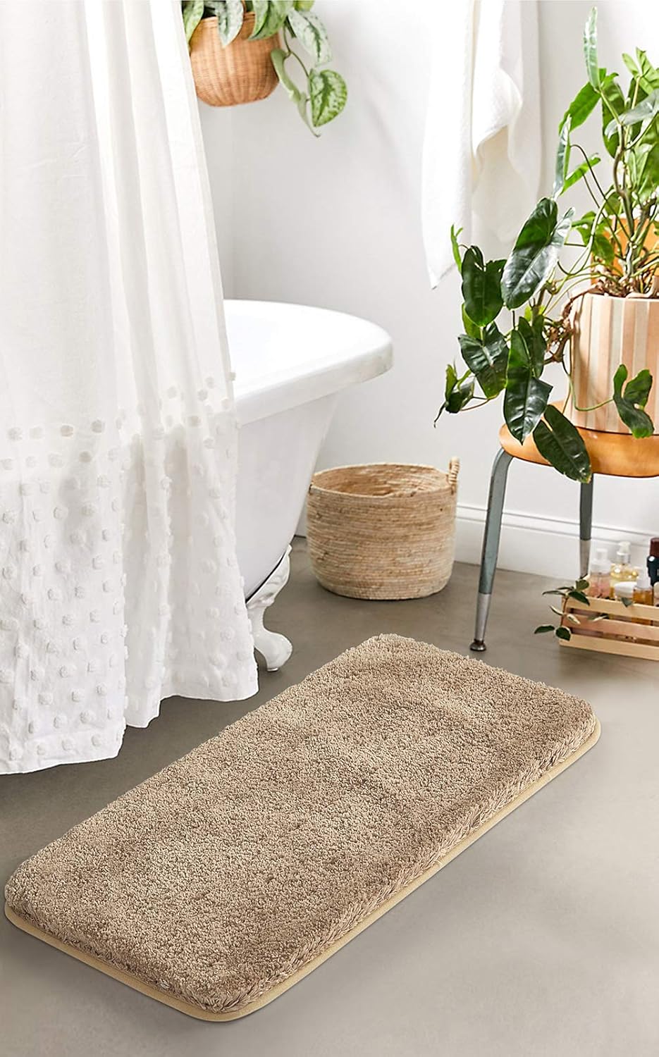 Soft Non-Slip Microfiber Bath Mat Water Absorbent Shaggy Rug for Bathroom - Picture 151 of 296