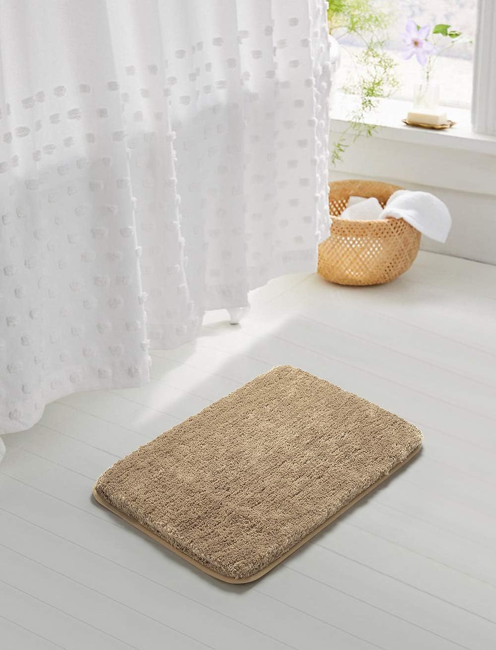 Soft Non-Slip Microfiber Bath Mat Water Absorbent Shaggy Rug for Bathroom - Picture 152 of 296