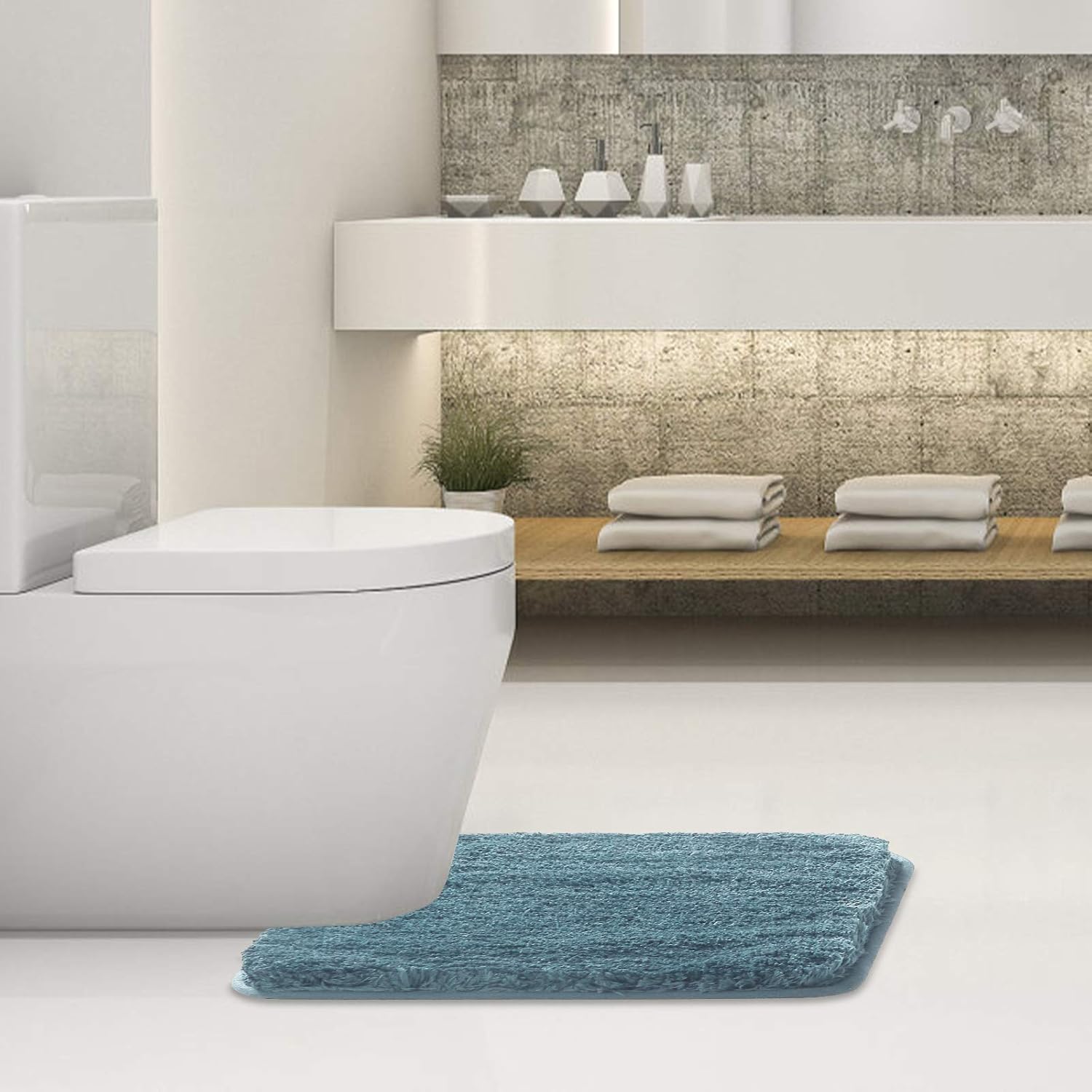 Soft Non-Slip Microfiber Bath Mat Water Absorbent Shaggy Rug for Bathroom - Picture 154 of 296
