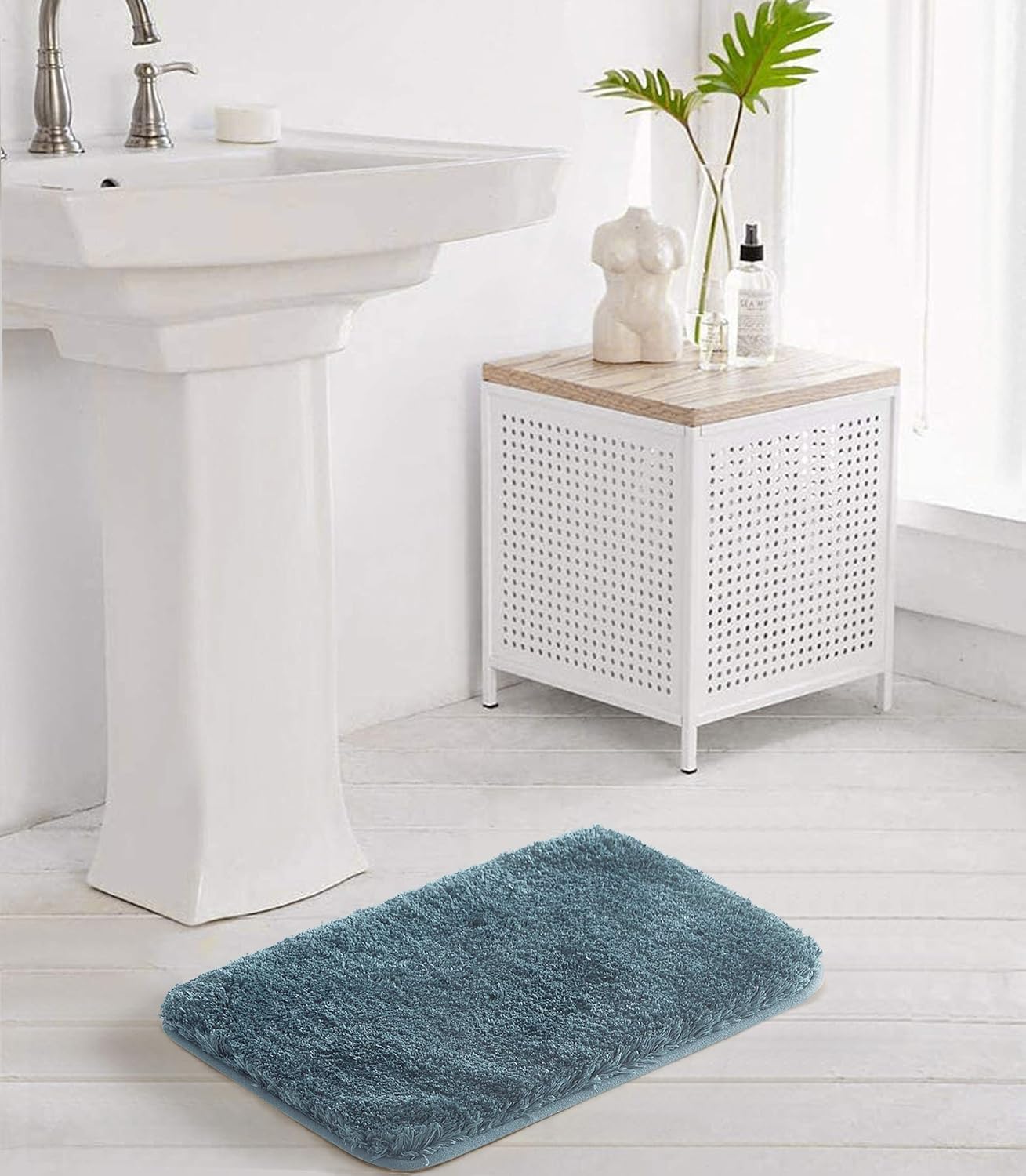 Soft Non-Slip Microfiber Bath Mat Water Absorbent Shaggy Rug for Bathroom - Picture 161 of 296
