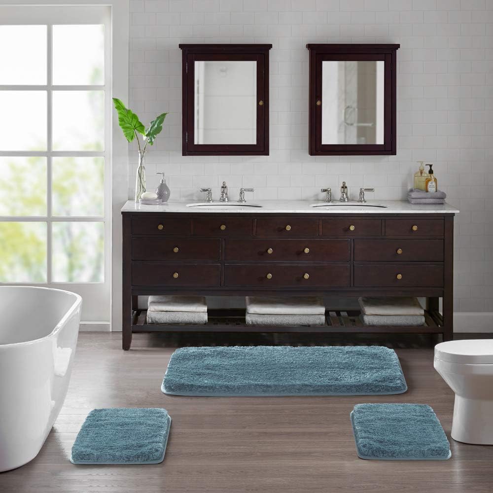 Soft Non-Slip Microfiber Bath Mat Water Absorbent Shaggy Rug for Bathroom - Picture 162 of 296