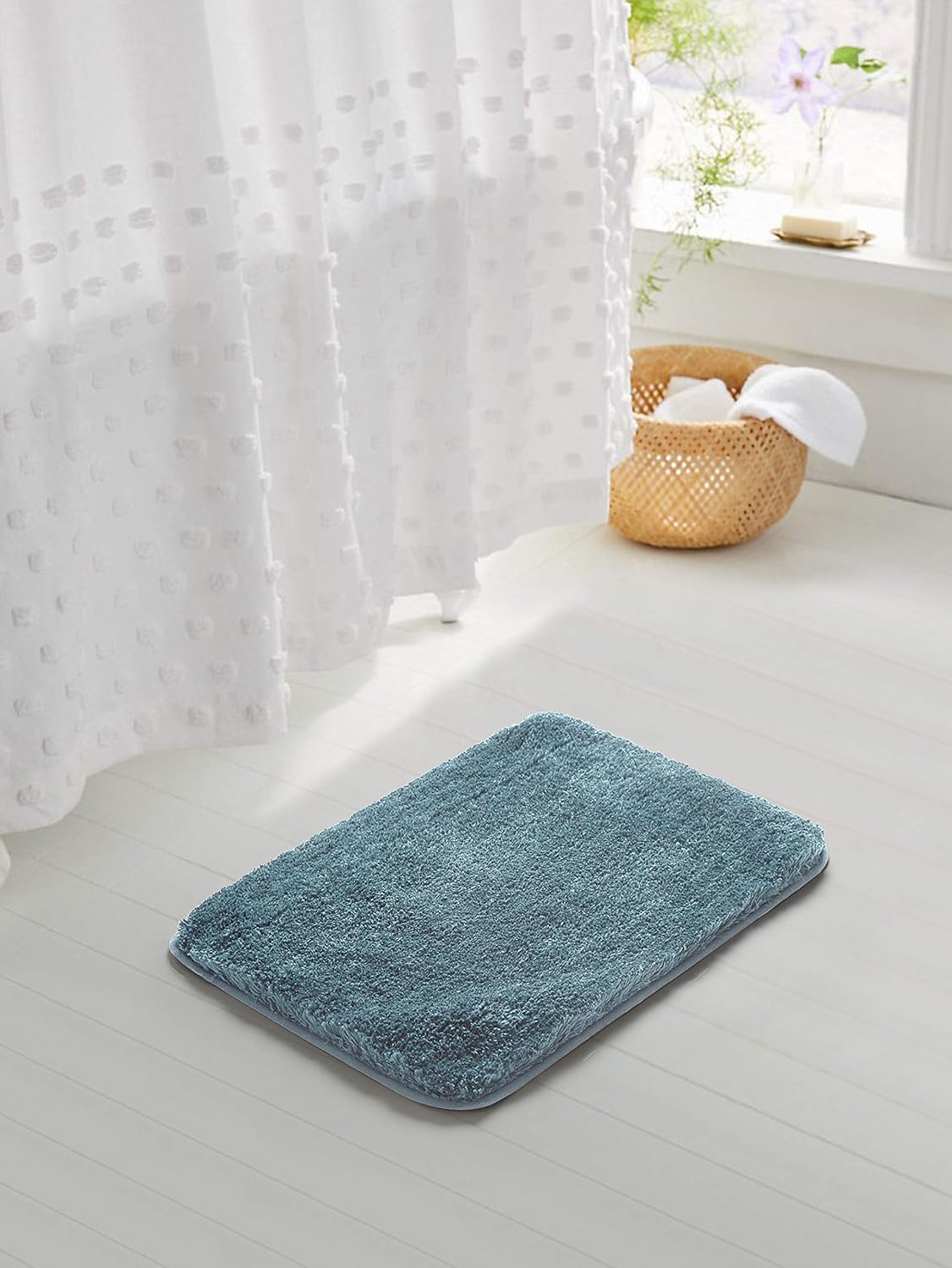 Soft Non-Slip Microfiber Bath Mat Water Absorbent Shaggy Rug for Bathroom - Picture 163 of 296