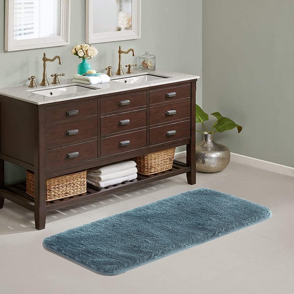Soft Non-Slip Microfiber Bath Mat Water Absorbent Shaggy Rug for Bathroom - Picture 164 of 296