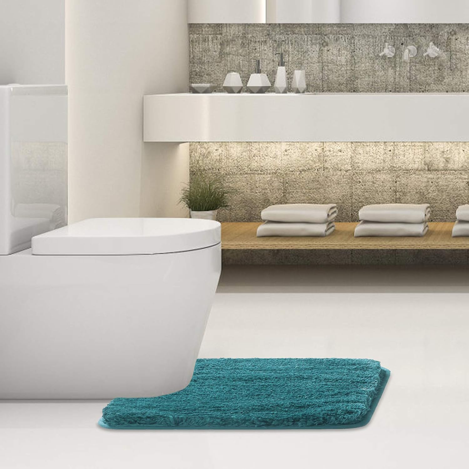 Soft Non-Slip Microfiber Bath Mat Water Absorbent Shaggy Rug for Bathroom - Picture 174 of 296