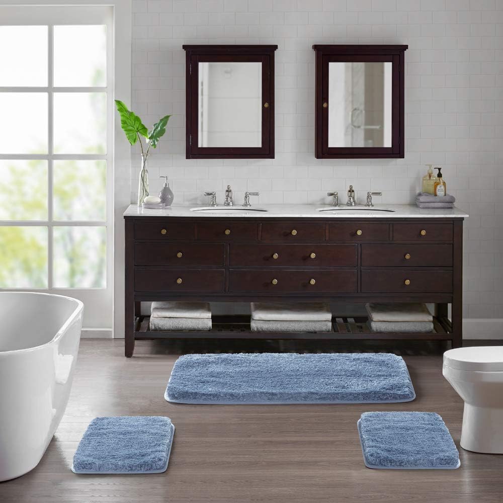 Soft Non-Slip Microfiber Bath Mat Water Absorbent Shaggy Rug for Bathroom - Picture 178 of 296
