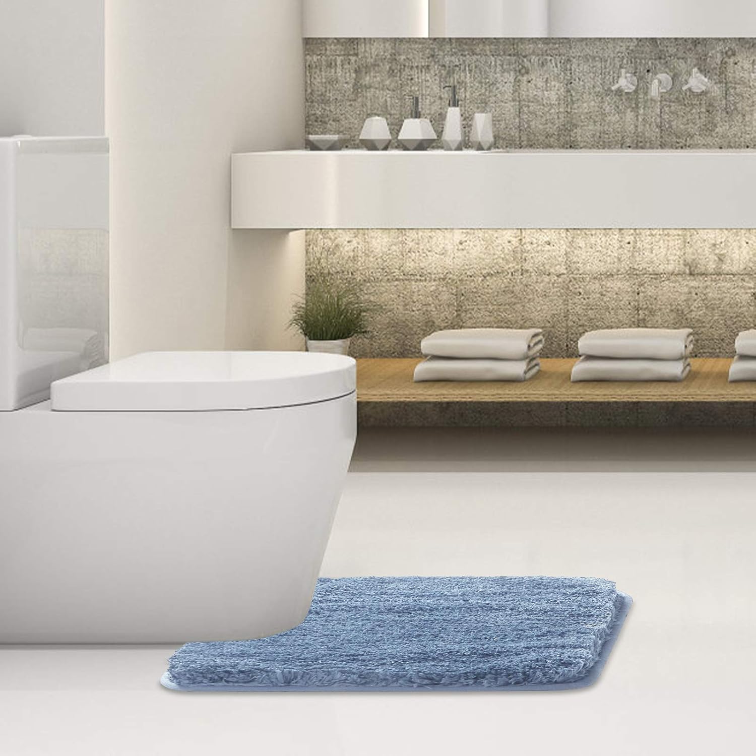 Soft Non-Slip Microfiber Bath Mat Water Absorbent Shaggy Rug for Bathroom - Picture 185 of 296