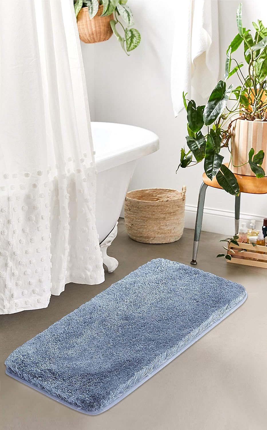 Soft Non-Slip Microfiber Bath Mat Water Absorbent Shaggy Rug for Bathroom - Picture 188 of 296