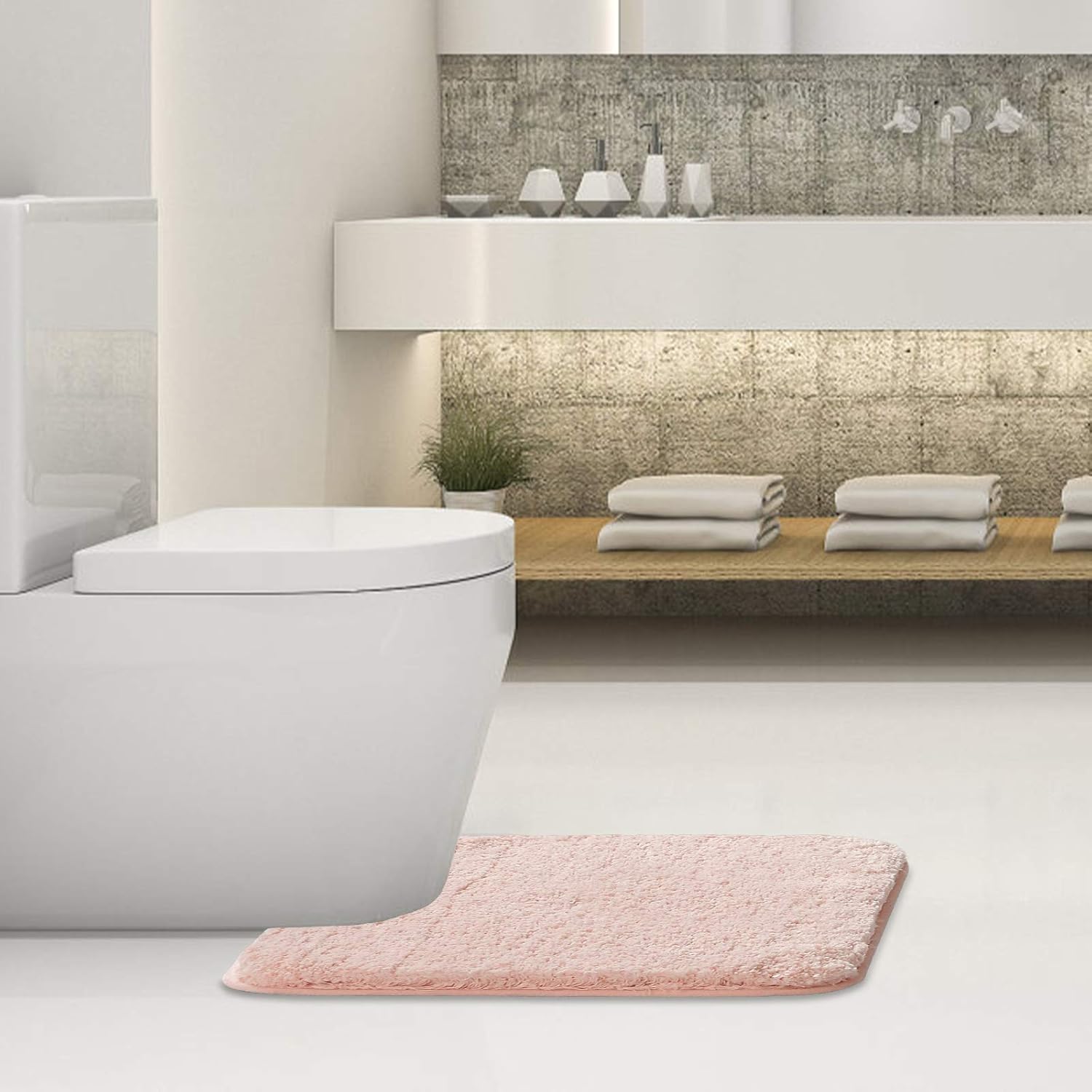 Soft Non-Slip Microfiber Bath Mat Water Absorbent Shaggy Rug for Bathroom - Picture 221 of 296