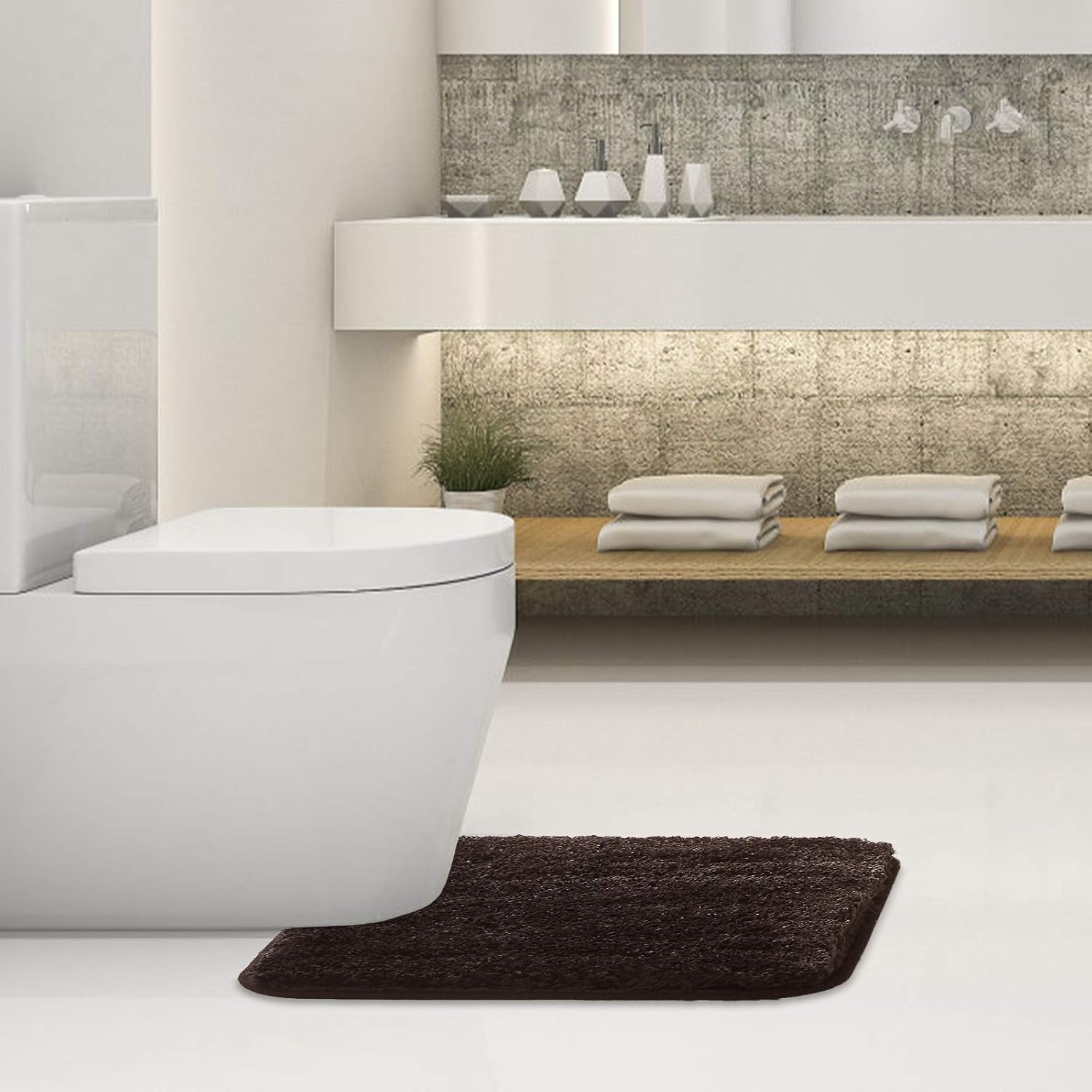 Soft Non-Slip Microfiber Bath Mat Water Absorbent Shaggy Rug for Bathroom - Picture 226 of 296