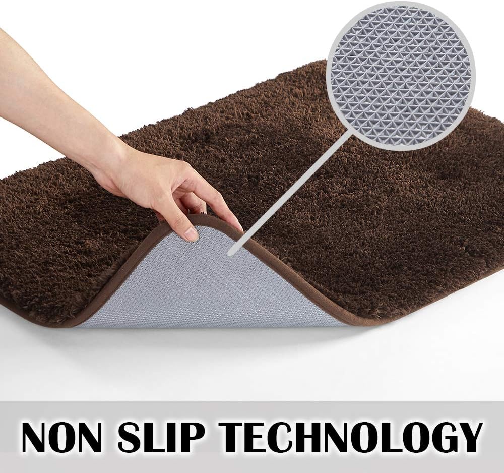 Soft Non-Slip Microfiber Bath Mat Water Absorbent Shaggy Rug for Bathroom - Picture 230 of 296