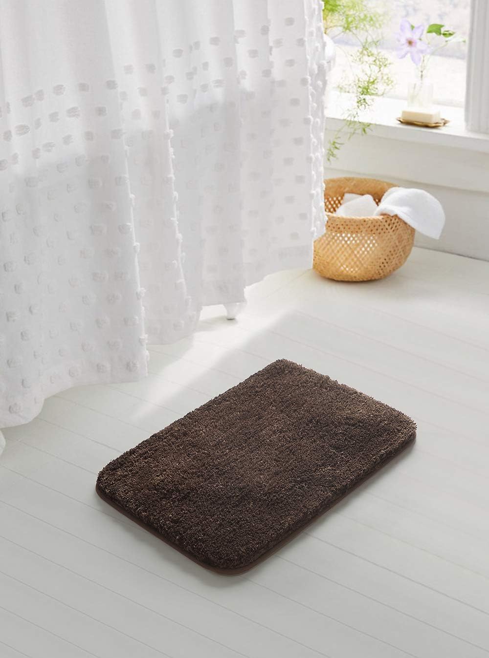 Soft Non-Slip Microfiber Bath Mat Water Absorbent Shaggy Rug for Bathroom - Picture 233 of 296