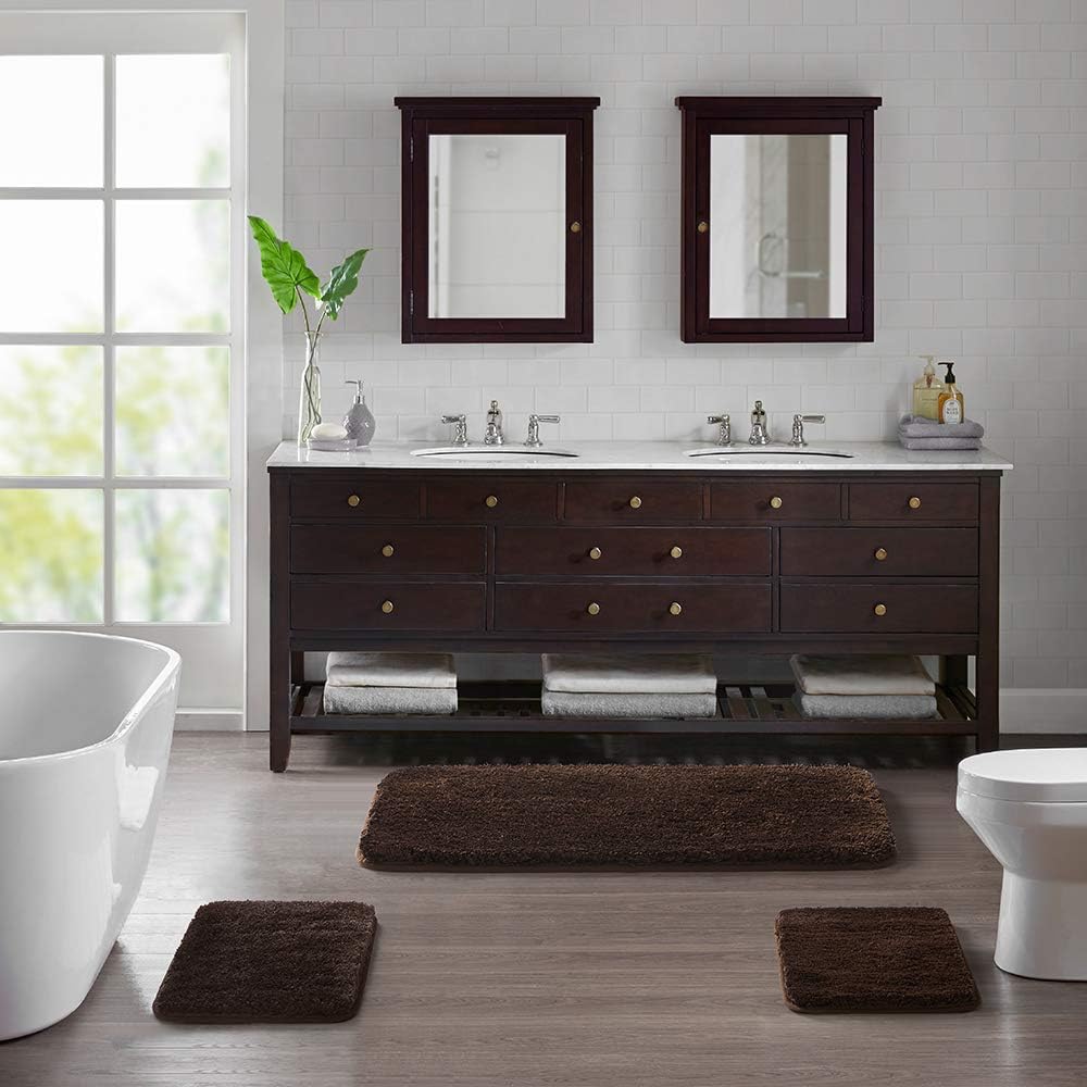 Soft Non-Slip Microfiber Bath Mat Water Absorbent Shaggy Rug for Bathroom - Picture 234 of 296