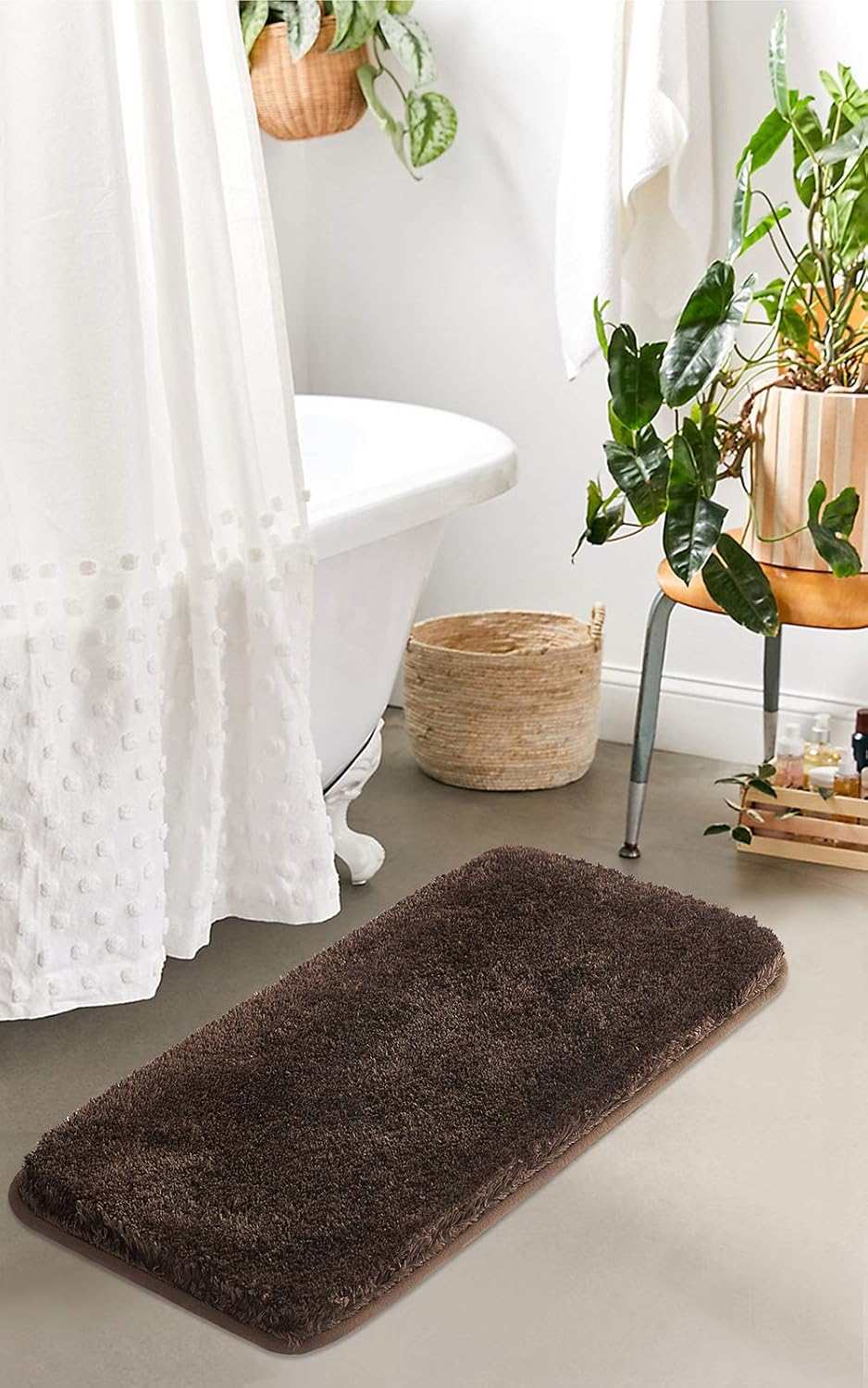 Soft Non-Slip Microfiber Bath Mat Water Absorbent Shaggy Rug for Bathroom - Picture 235 of 296