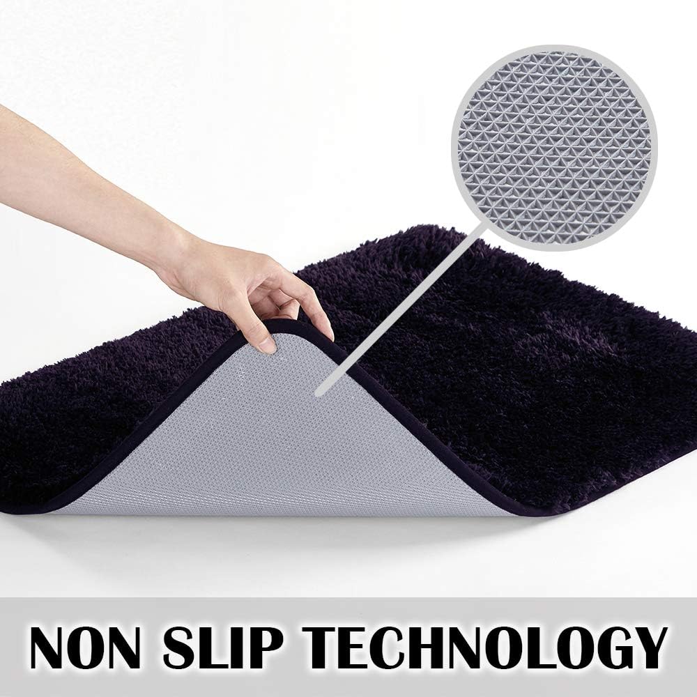 Soft Non-Slip Microfiber Bath Mat Water Absorbent Shaggy Rug for Bathroom - Picture 251 of 296