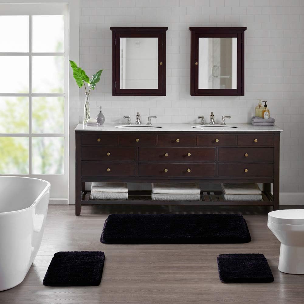 Soft Non-Slip Microfiber Bath Mat Water Absorbent Shaggy Rug for Bathroom - Picture 255 of 296