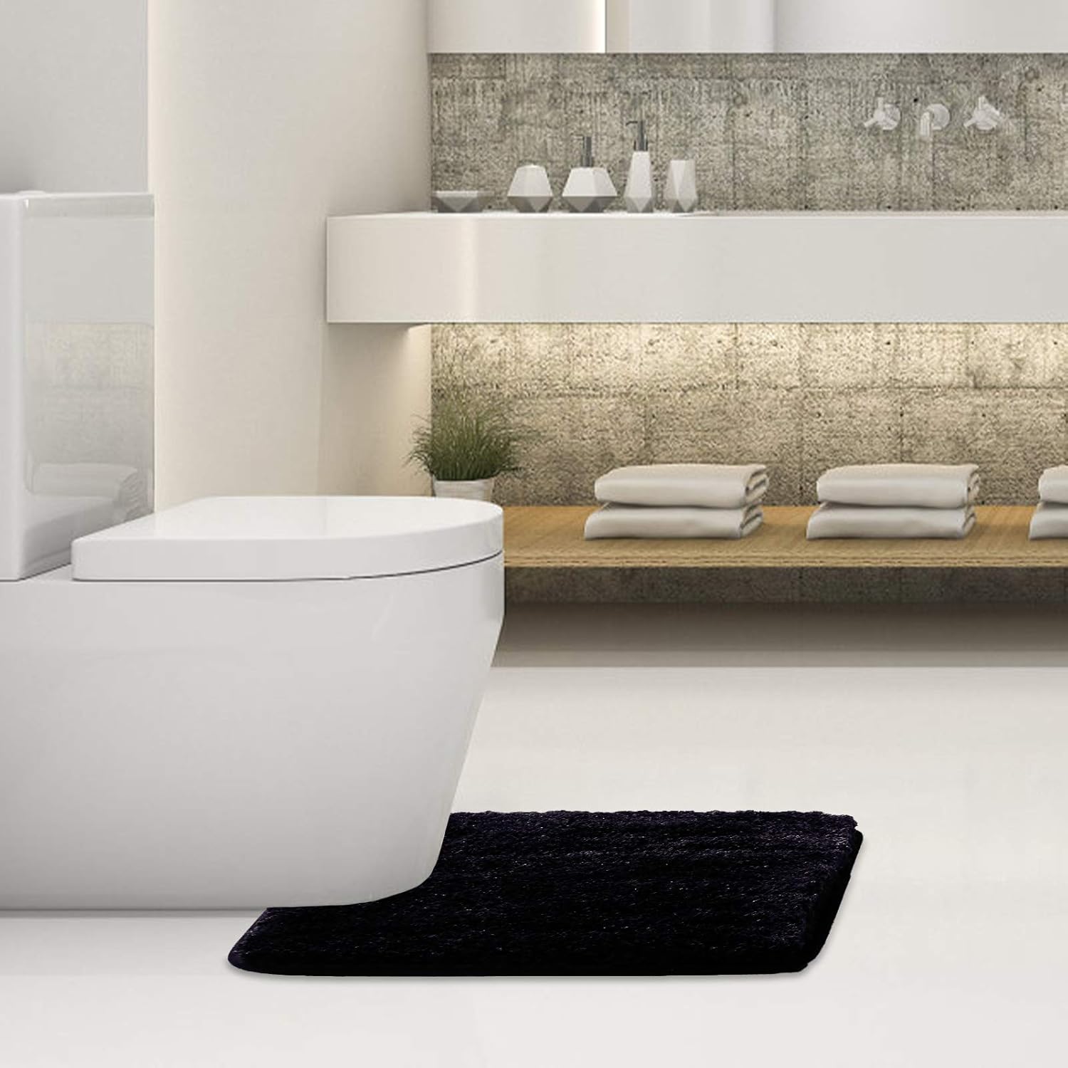Soft Non-Slip Microfiber Bath Mat Water Absorbent Shaggy Rug for Bathroom - Picture 257 of 296