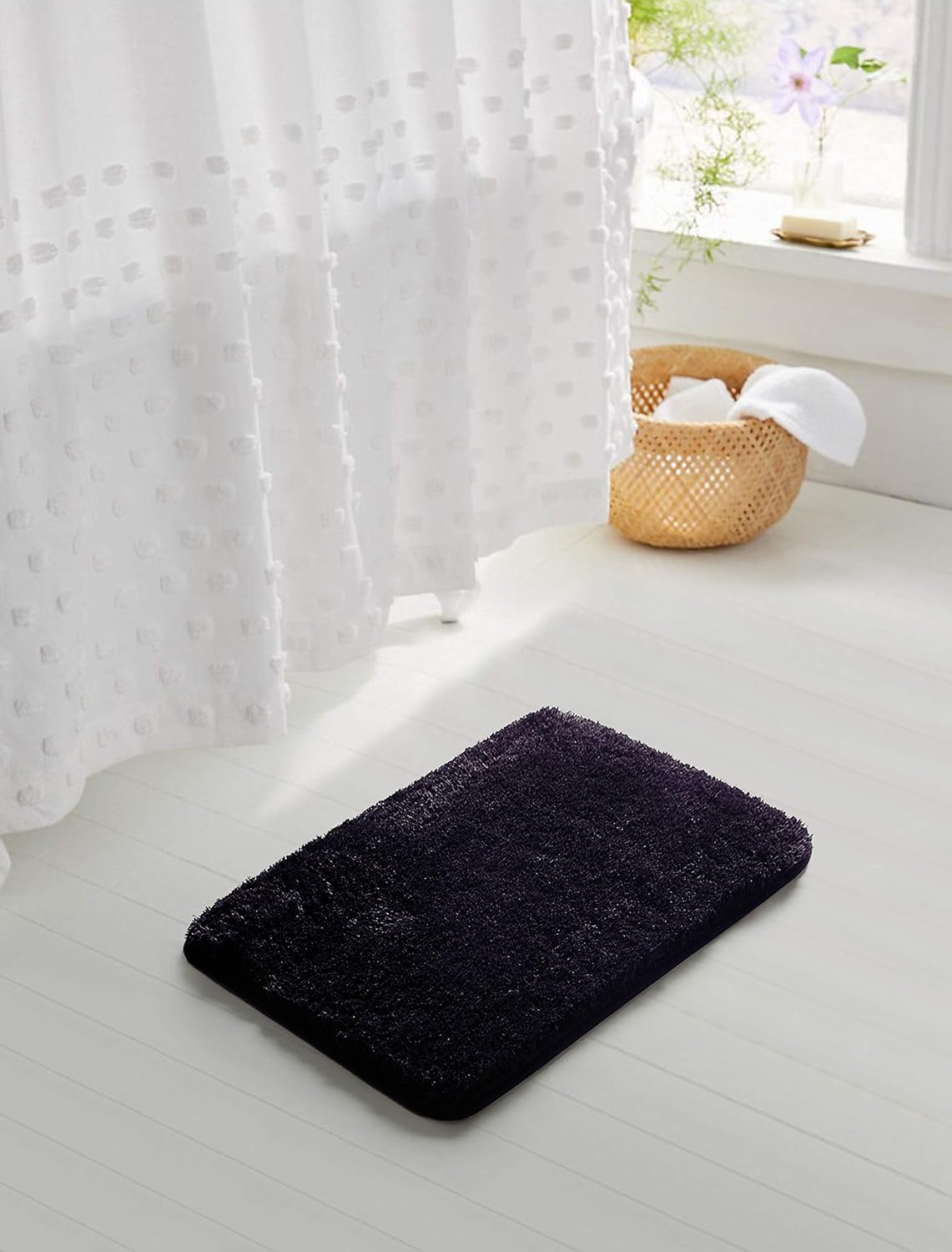 Soft Non-Slip Microfiber Bath Mat Water Absorbent Shaggy Rug for Bathroom - Picture 259 of 296