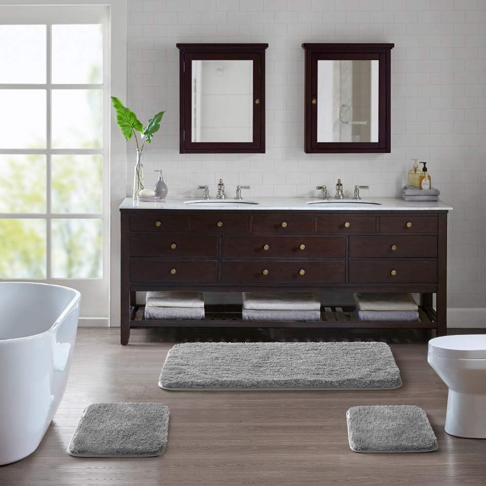 Soft Non-Slip Microfiber Bath Mat Water Absorbent Shaggy Rug for Bathroom - Picture 279 of 296