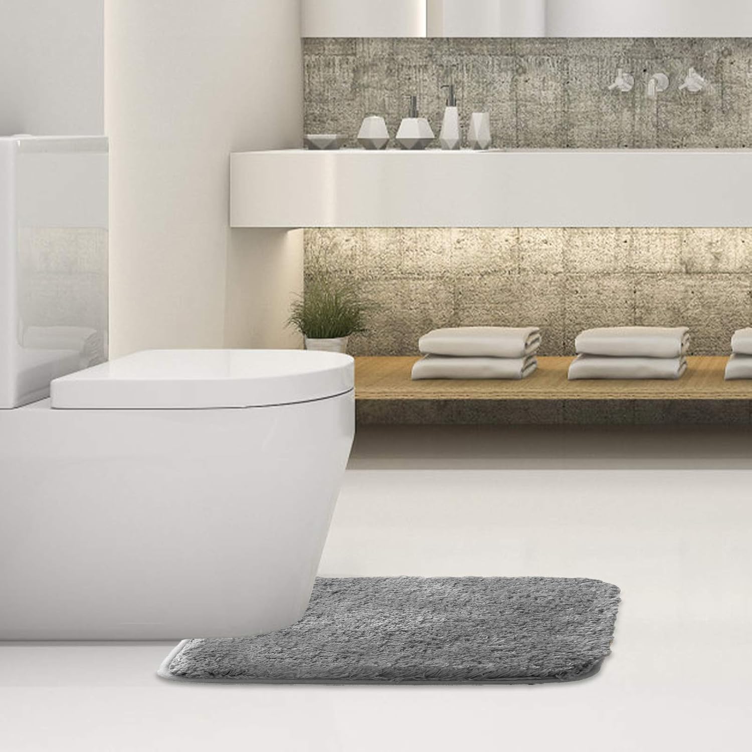 Soft Non-Slip Microfiber Bath Mat Water Absorbent Shaggy Rug for Bathroom - Picture 281 of 296