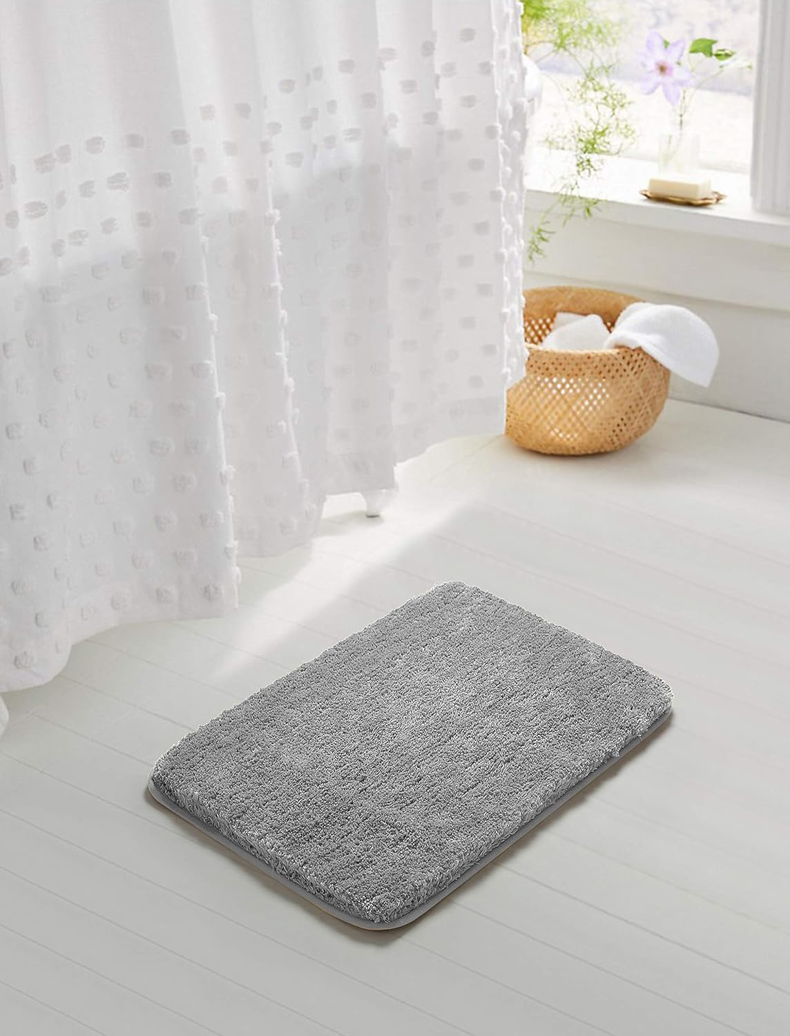 Soft Non-Slip Microfiber Bath Mat Water Absorbent Shaggy Rug for Bathroom - Picture 283 of 296