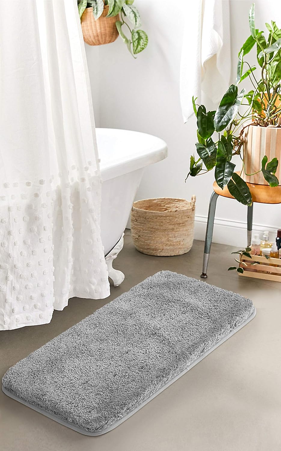 Soft Non-Slip Microfiber Bath Mat Water Absorbent Shaggy Rug for Bathroom - Picture 284 of 296