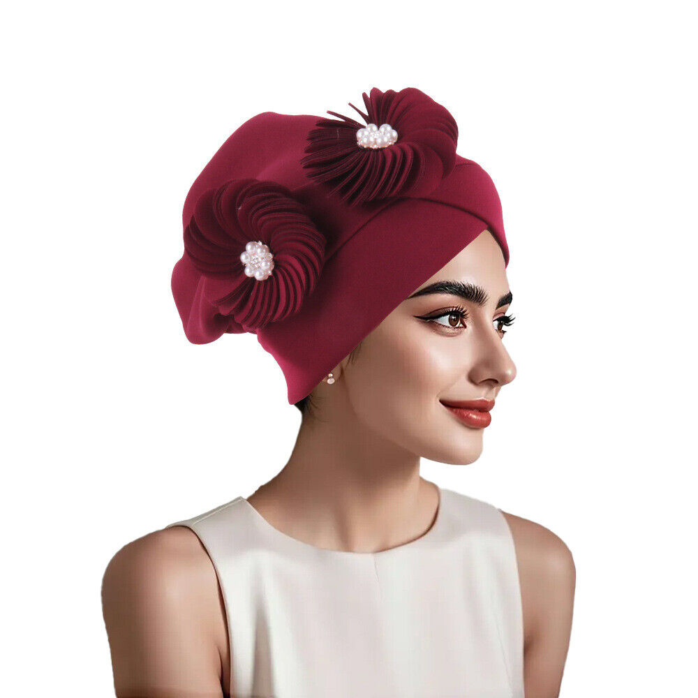 Indien Eid Blume Wickel Hijab Mütze Damen Turban Chemo Kappe arabisch Auto Gele Kopfbinde - Bild 25 von 44
