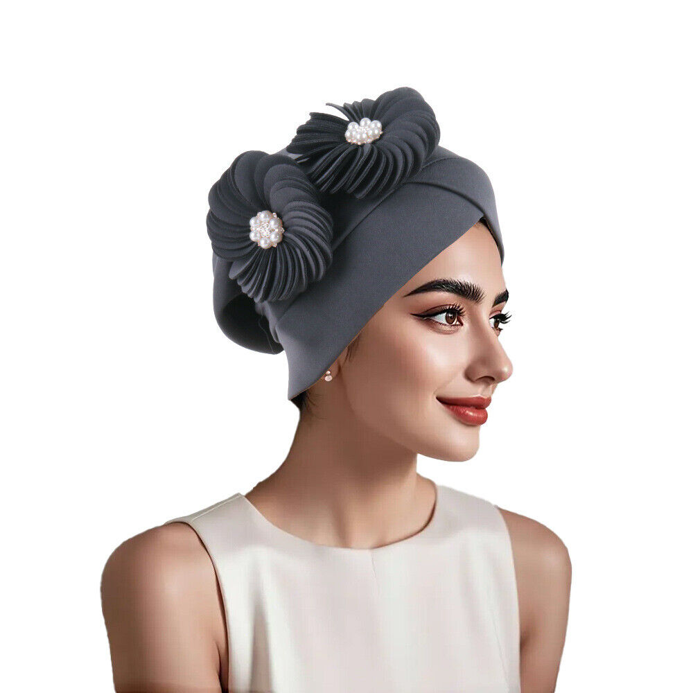 Indien Eid Blume Wickel Hijab Mütze Damen Turban Chemo Kappe arabisch Auto Gele Kopfbinde - Bild 27 von 44