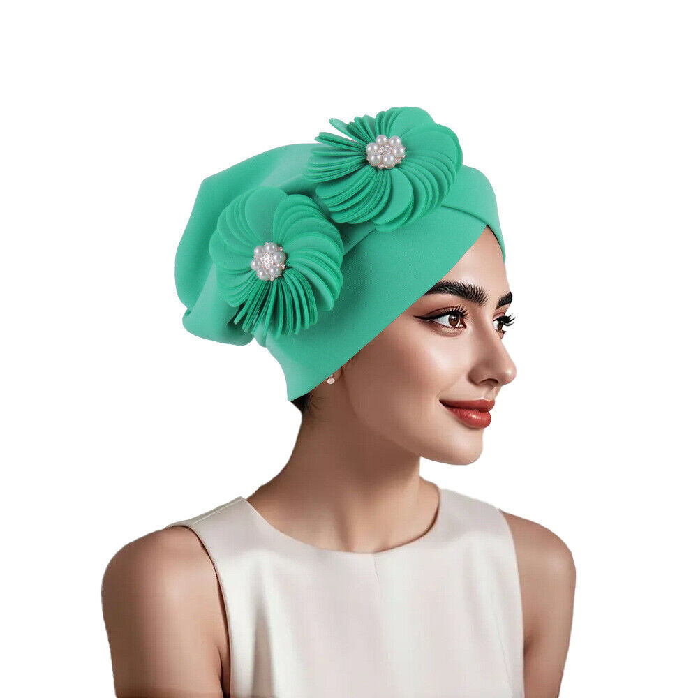 Indien Eid Blume Wickel Hijab Mütze Damen Turban Chemo Kappe arabisch Auto Gele Kopfbinde - Bild 29 von 44