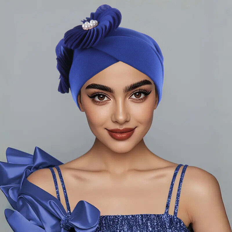 Indien Eid Blume Wickel Hijab Mütze Damen Turban Chemo Kappe arabisch Auto Gele Kopfbinde - Bild 38 von 44