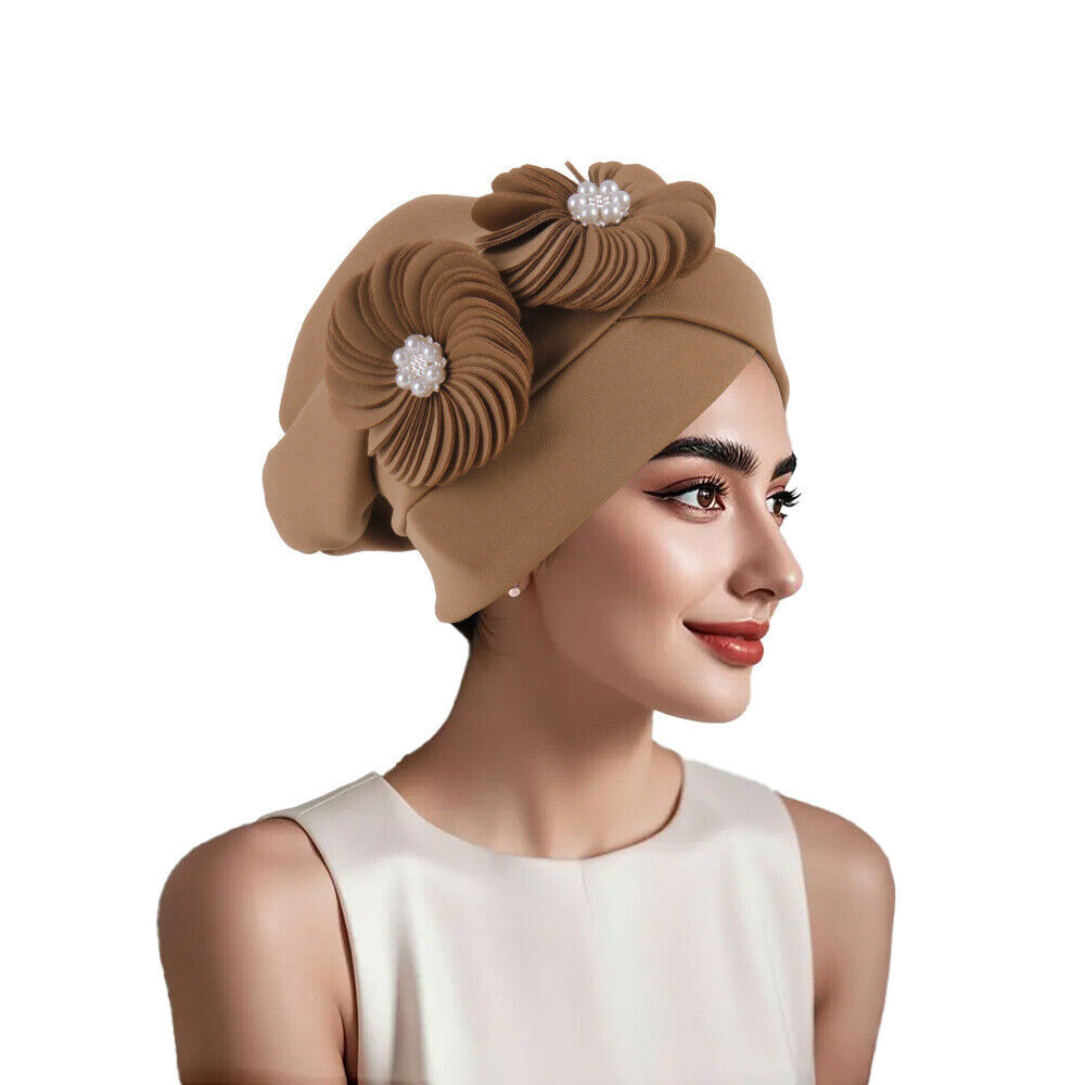 Indien Eid Blume Wickel Hijab Mütze Damen Turban Chemo Kappe arabisch Auto Gele Kopfbinde - Bild 41 von 44