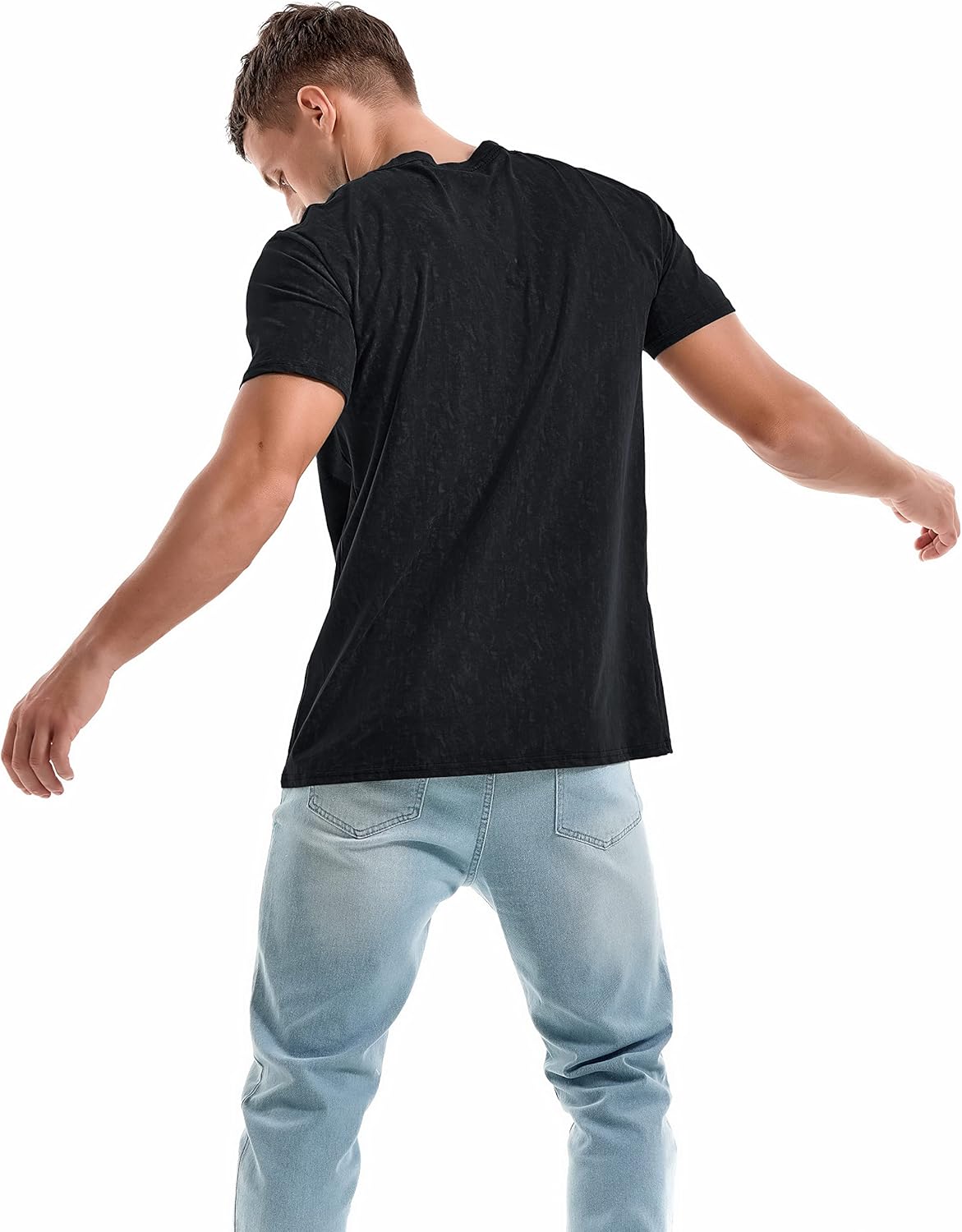 Men's T-Shirts Premium Cotton Crew Neck Tees Soft Washable Casual T-Shirt - Picture 21 of 72