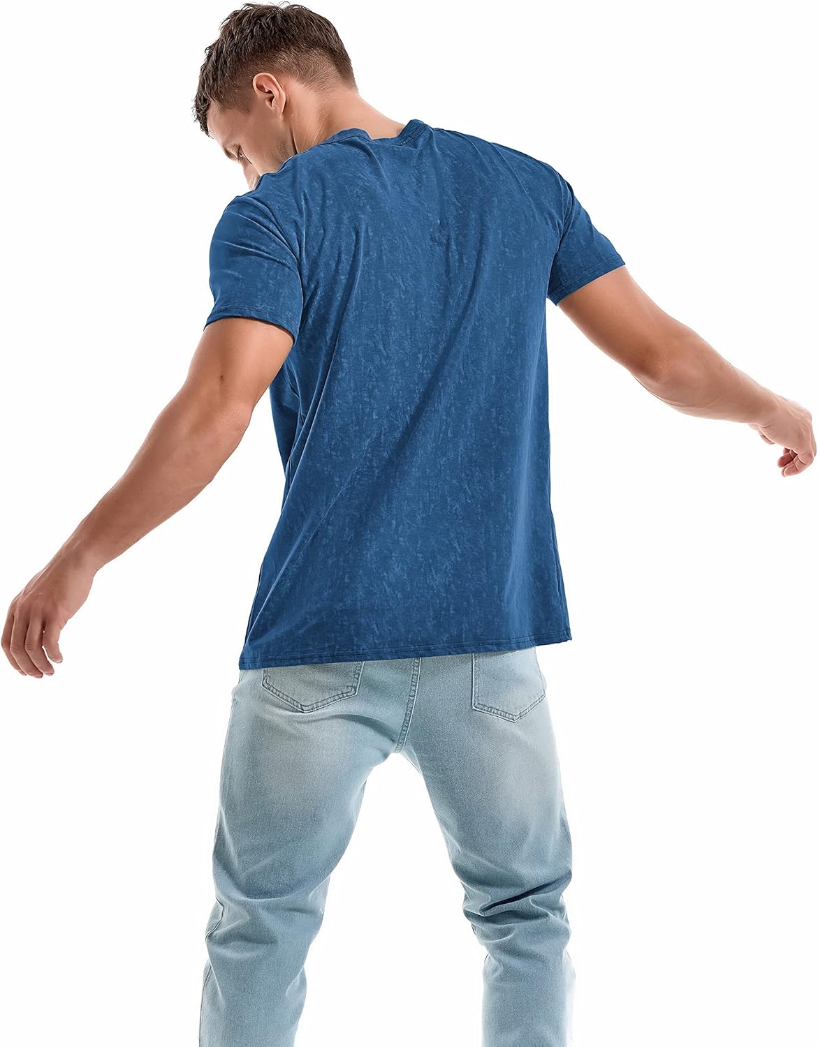 Men's T-Shirts Premium Cotton Crew Neck Tees Soft Washable Casual T-Shirt - Picture 28 of 72