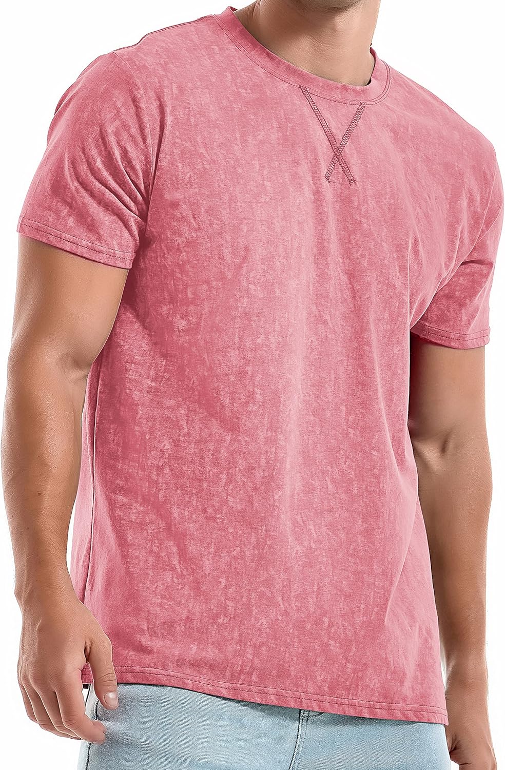 Men's T-Shirts Premium Cotton Crew Neck Tees Soft Washable Casual T-Shirt - Picture 32 of 72